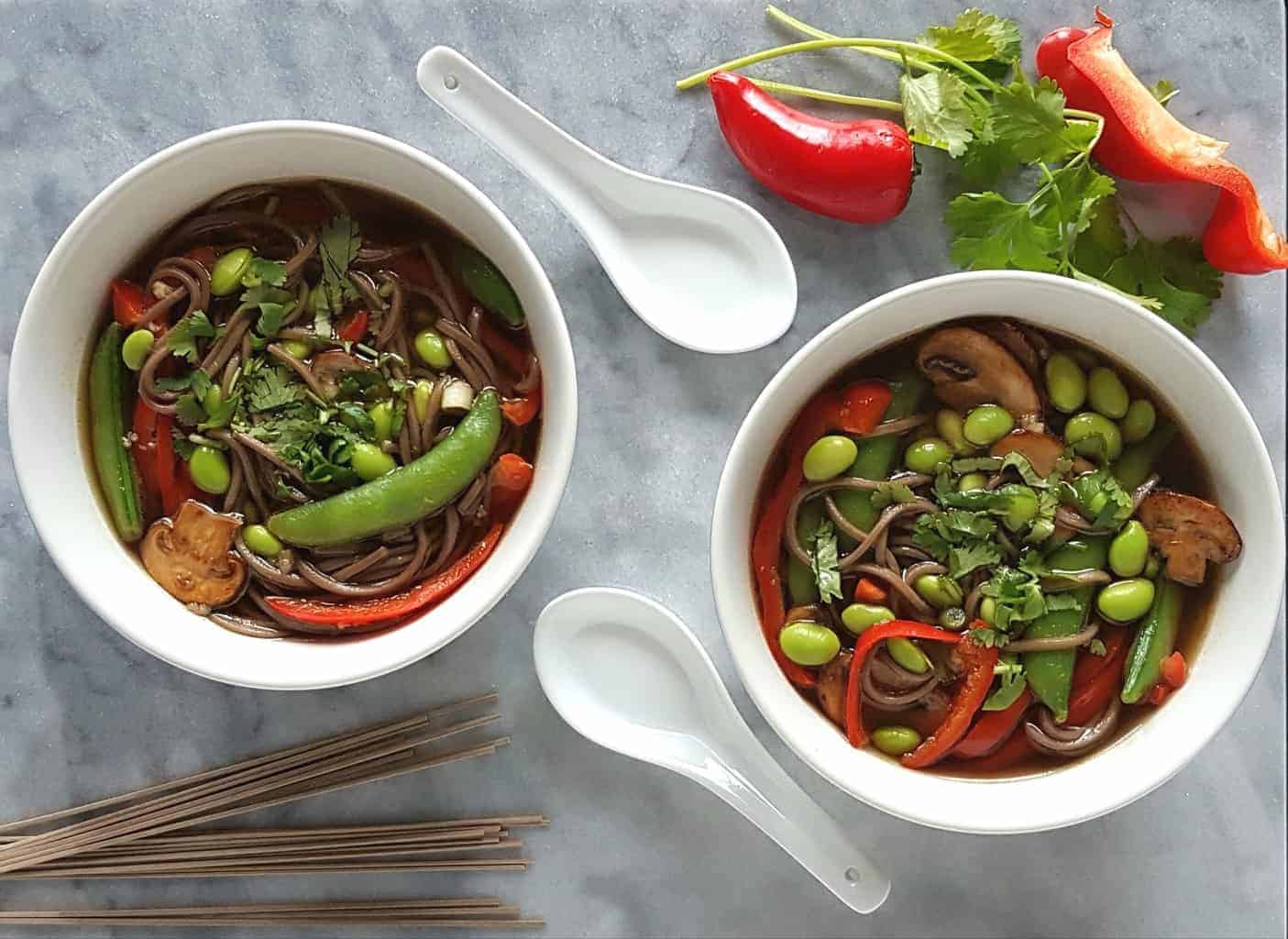 Soupe asiatique aux edamames