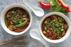 Soupe asiatique aux edamames