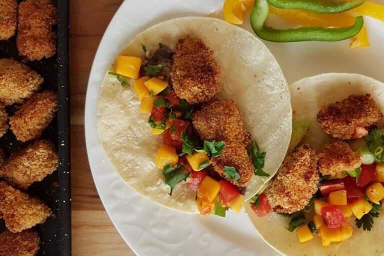 Tacos festifs au tofu pané
