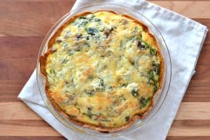 Quiche aux épinards, champignons et asperges