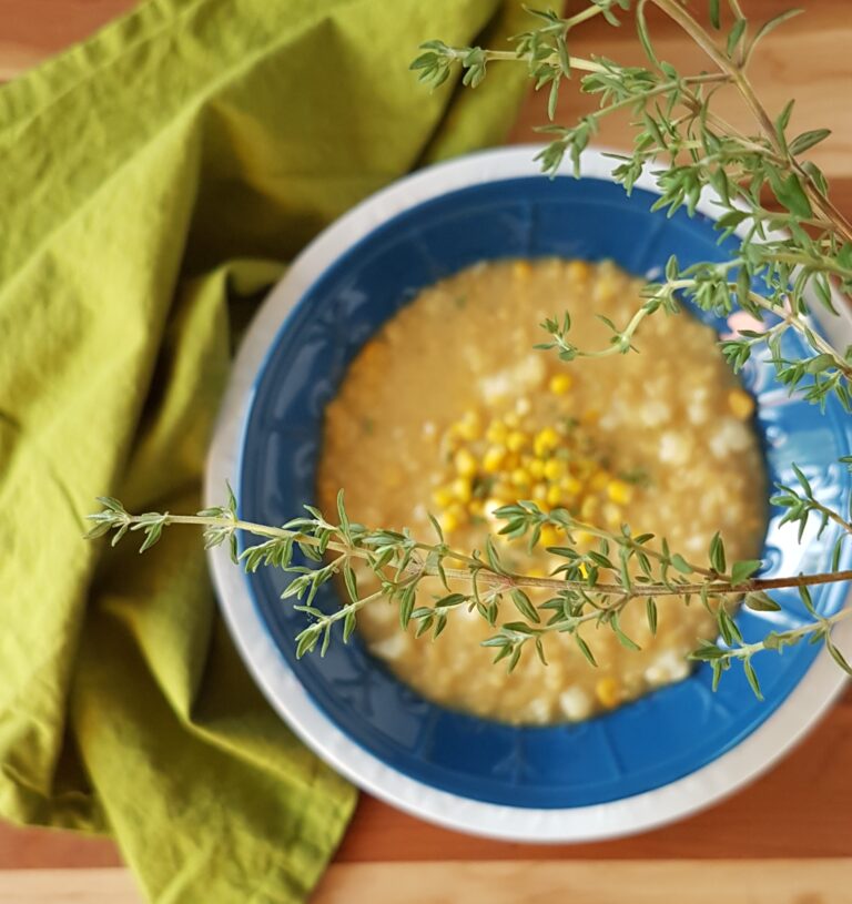 Chaudrée de maïs, choufleur et lentilles
