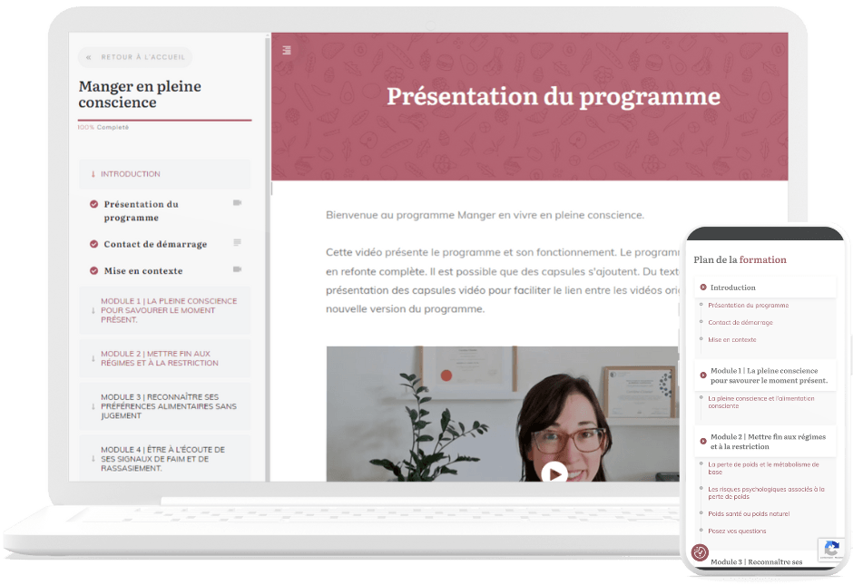 Cours en ligne en nutrition