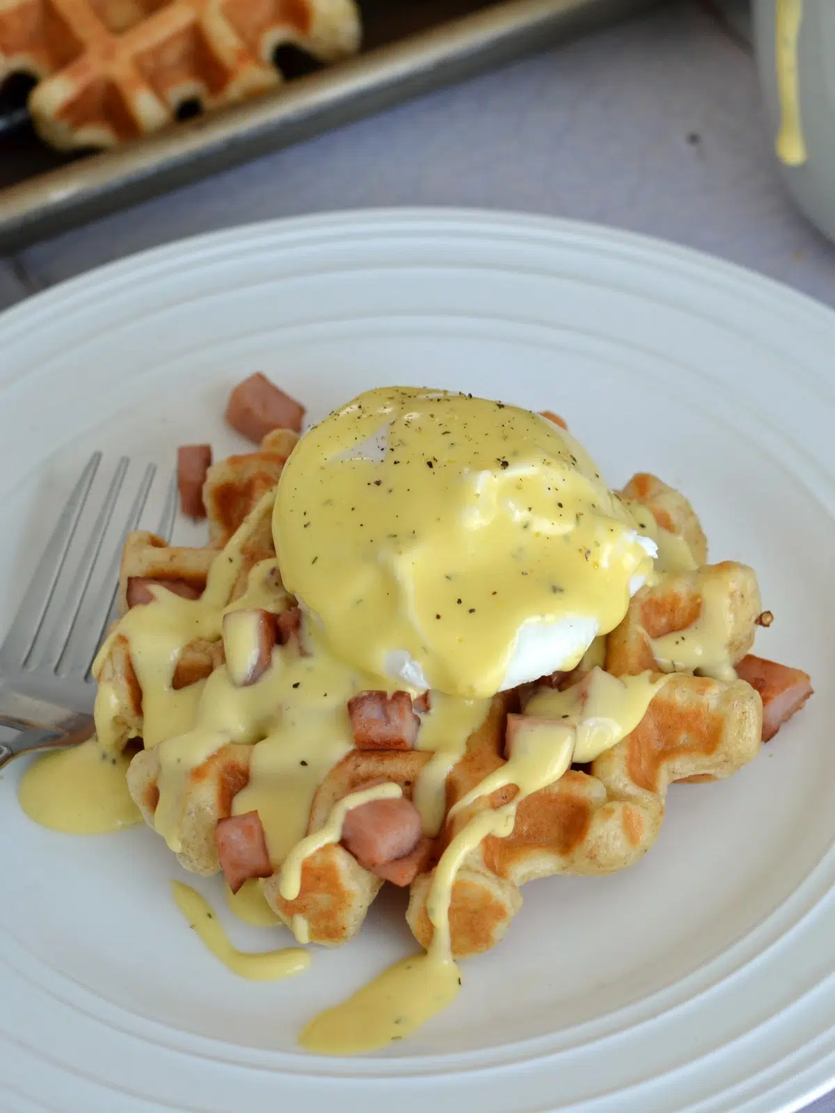 Gaufres salées (avec sauce hollandaise)