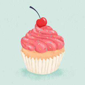 Illustration d'un cupcake pour aborder le sujet des rages de sucre